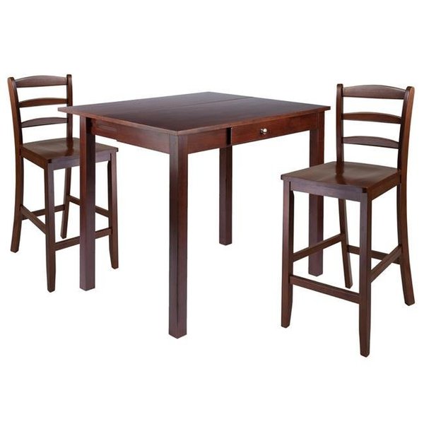 Winsome Wood Winsome Wood 94448 Perrone High Table with Ladder Back Chair - 3 Piece 94448